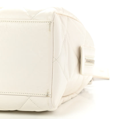 Chanel Calfskin Quilted Small CC Bowling Bag White 10 of 11