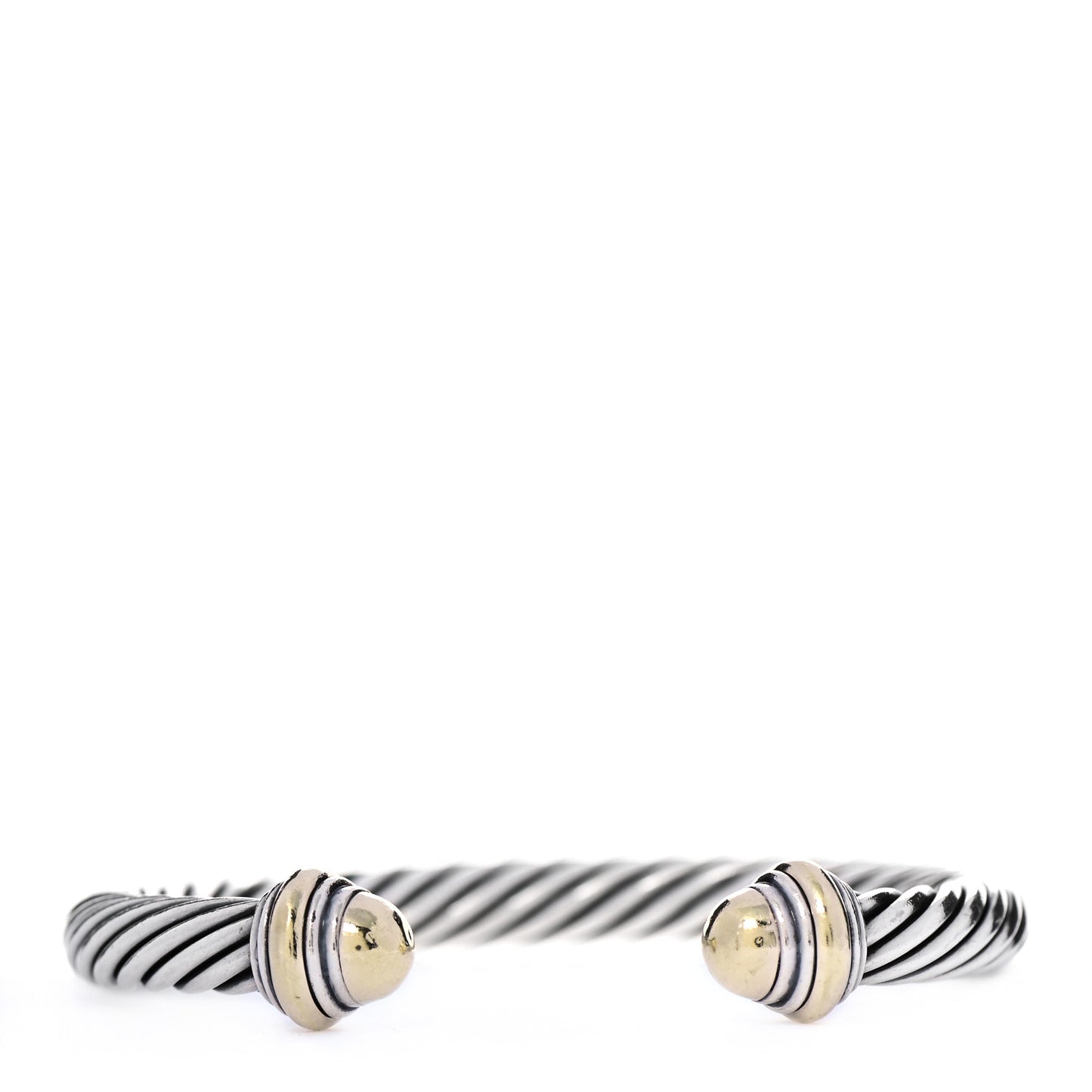 Sterling Silver 14K Yellow Gold 7mm Cable Classics Bracelet