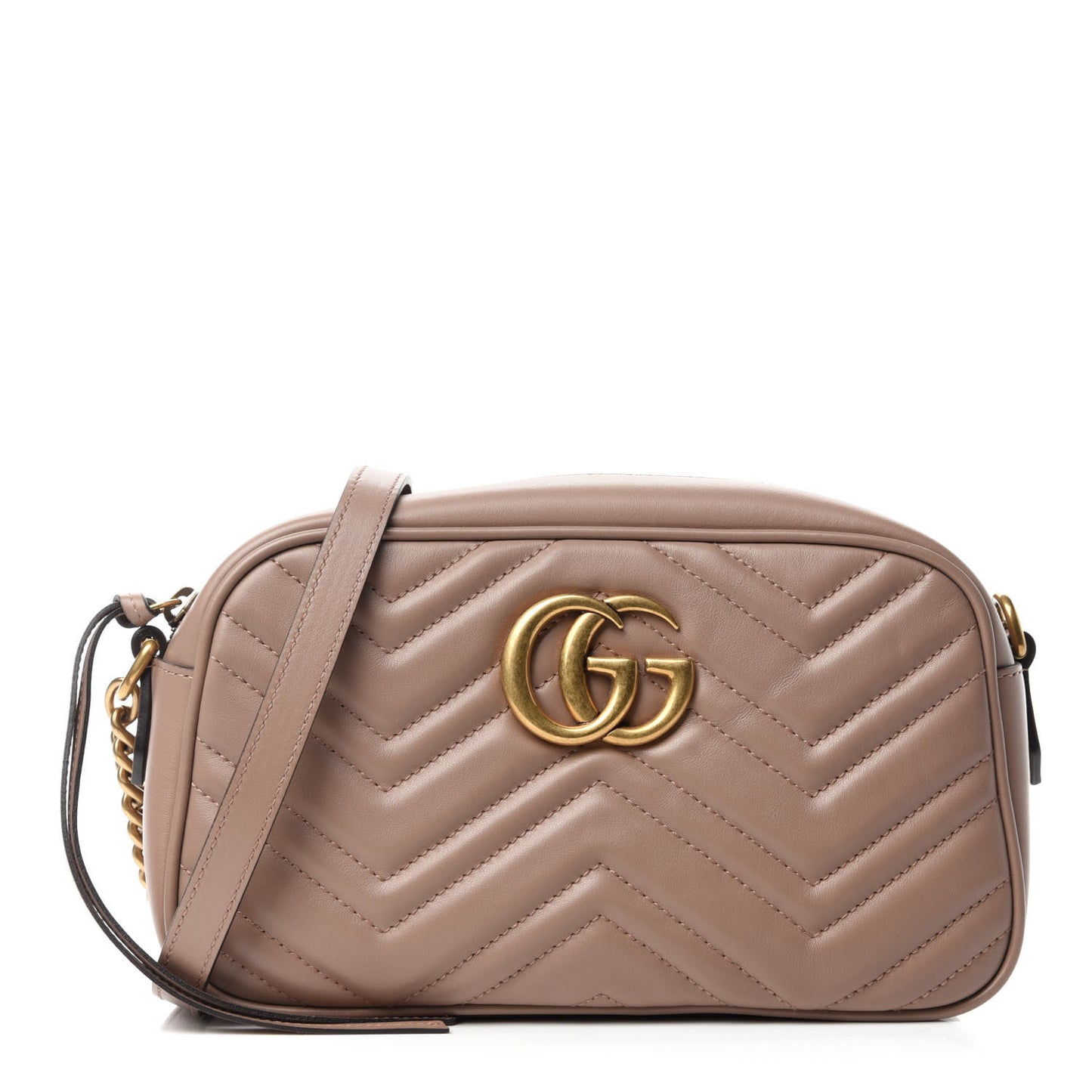 Calfskin Matelasse Small GG Marmont Chain Shoulder Bag Porcelain Rose
