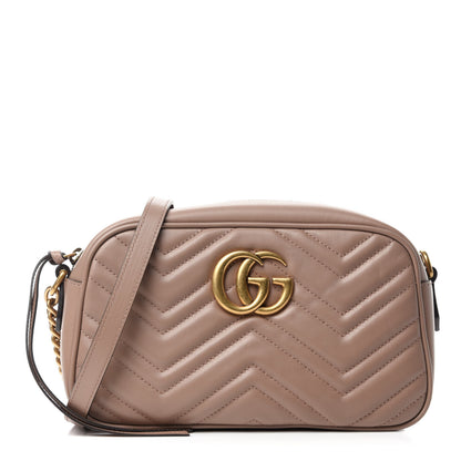 Gucci Calfskin Matelasse Small GG Marmont Chain Shoulder Bag Porcelain Rose 1 of 10