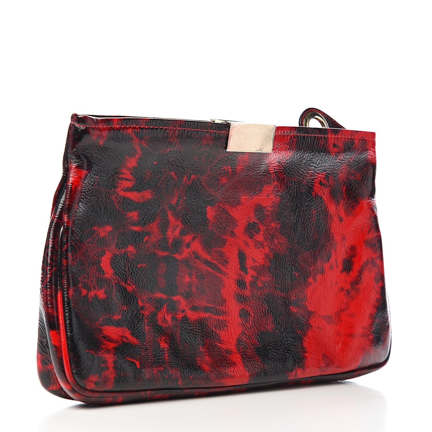 Jimmy Choo Patent Clutch Red Black 2 of 5