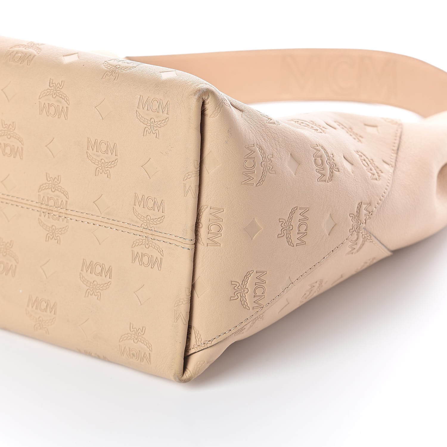 MCM Calfskin Ottomar Monogram Large Klara Hobo New Beige 9 of 9