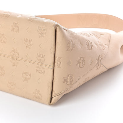 MCM Calfskin Ottomar Monogram Large Klara Hobo New Beige 9 of 9