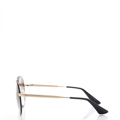 Prada Round Sunglasses SPR 51S Black Gold 3 of 8