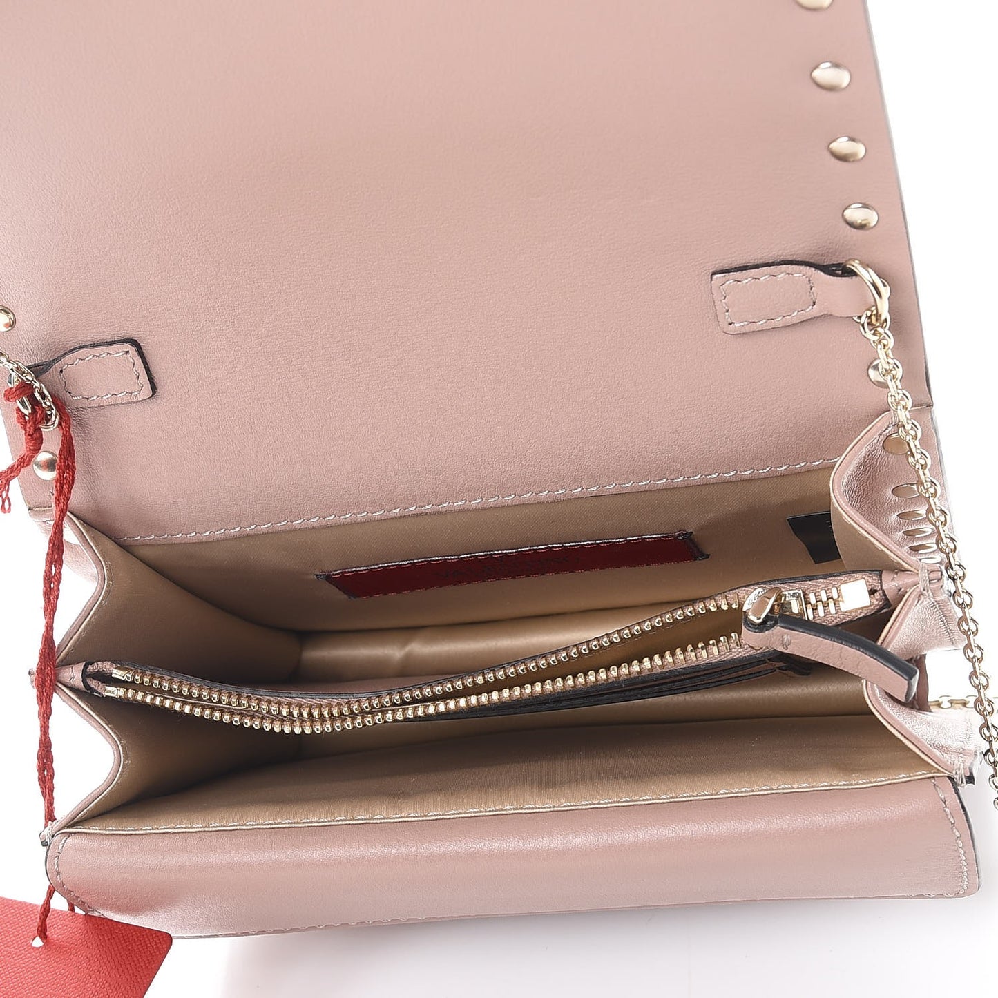 Vitello Rockstud Wallet on Chain Poudre