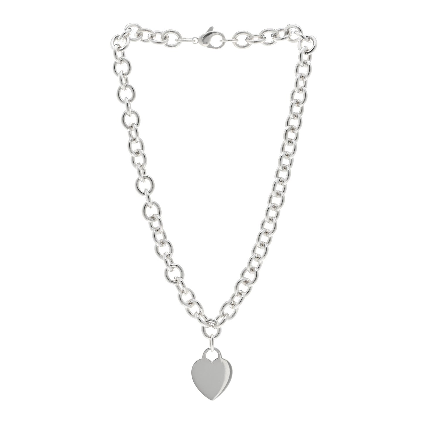 Sterling Silver Heart Tag Pendant Necklace
