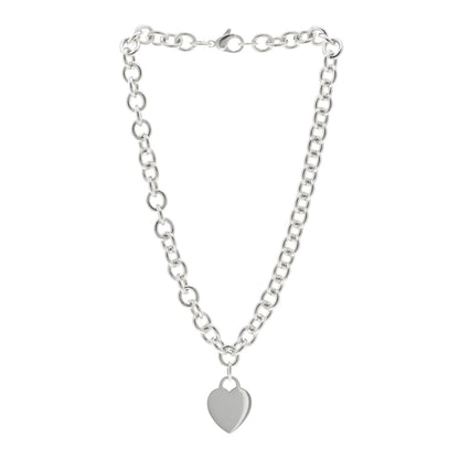 Tiffany Sterling Silver Heart Tag Pendant Necklace 3 of 4