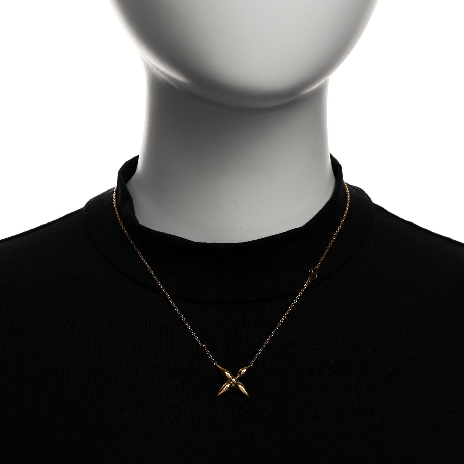 Louis Vuitton Metal Louisette Necklace Gold 2 of 6