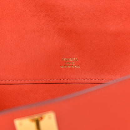 Hermes Swift Kelly Cut Clutch Pochette Capucine 6 of 9