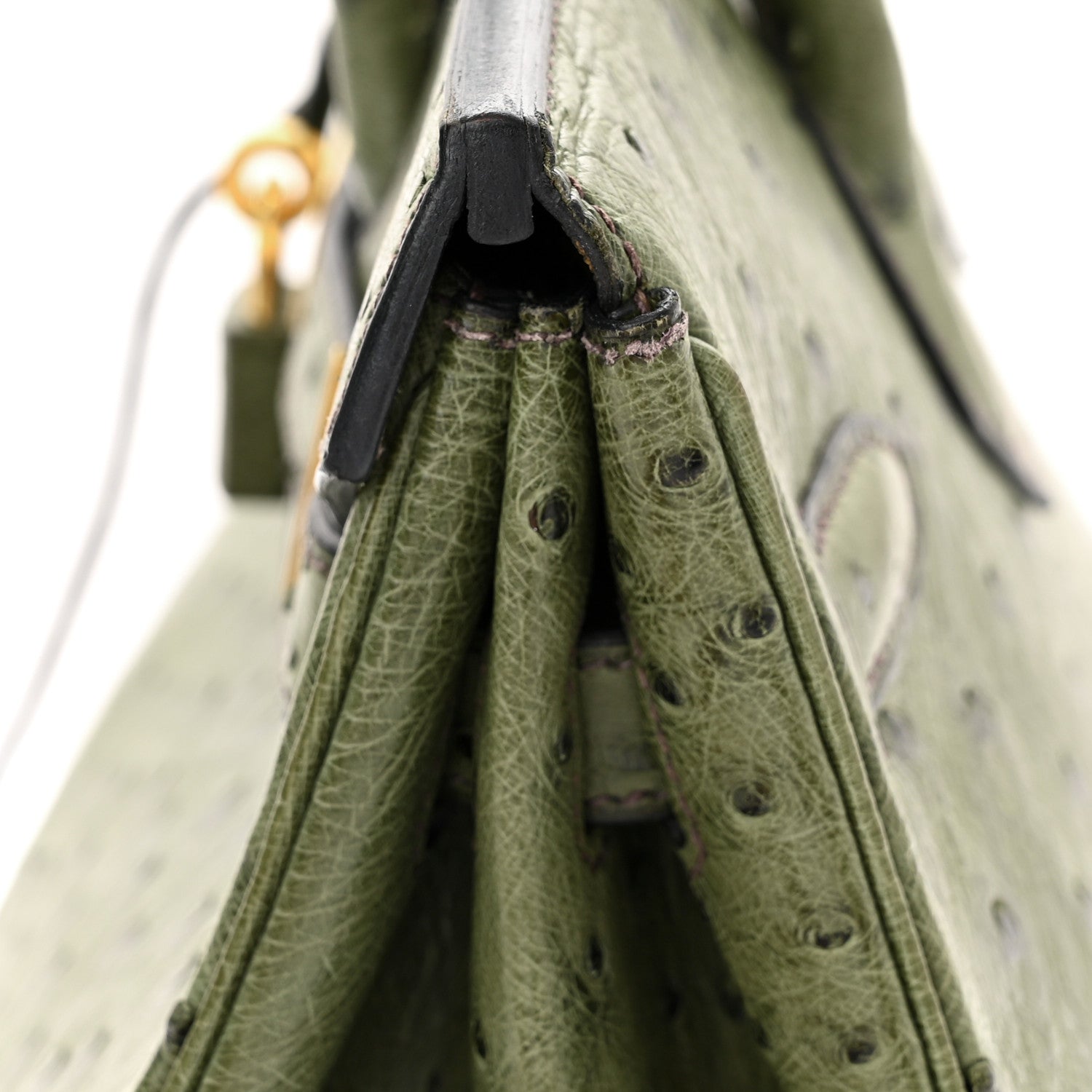 Hermes Ostrich Birkin 35 Vert Olive 16 of 23