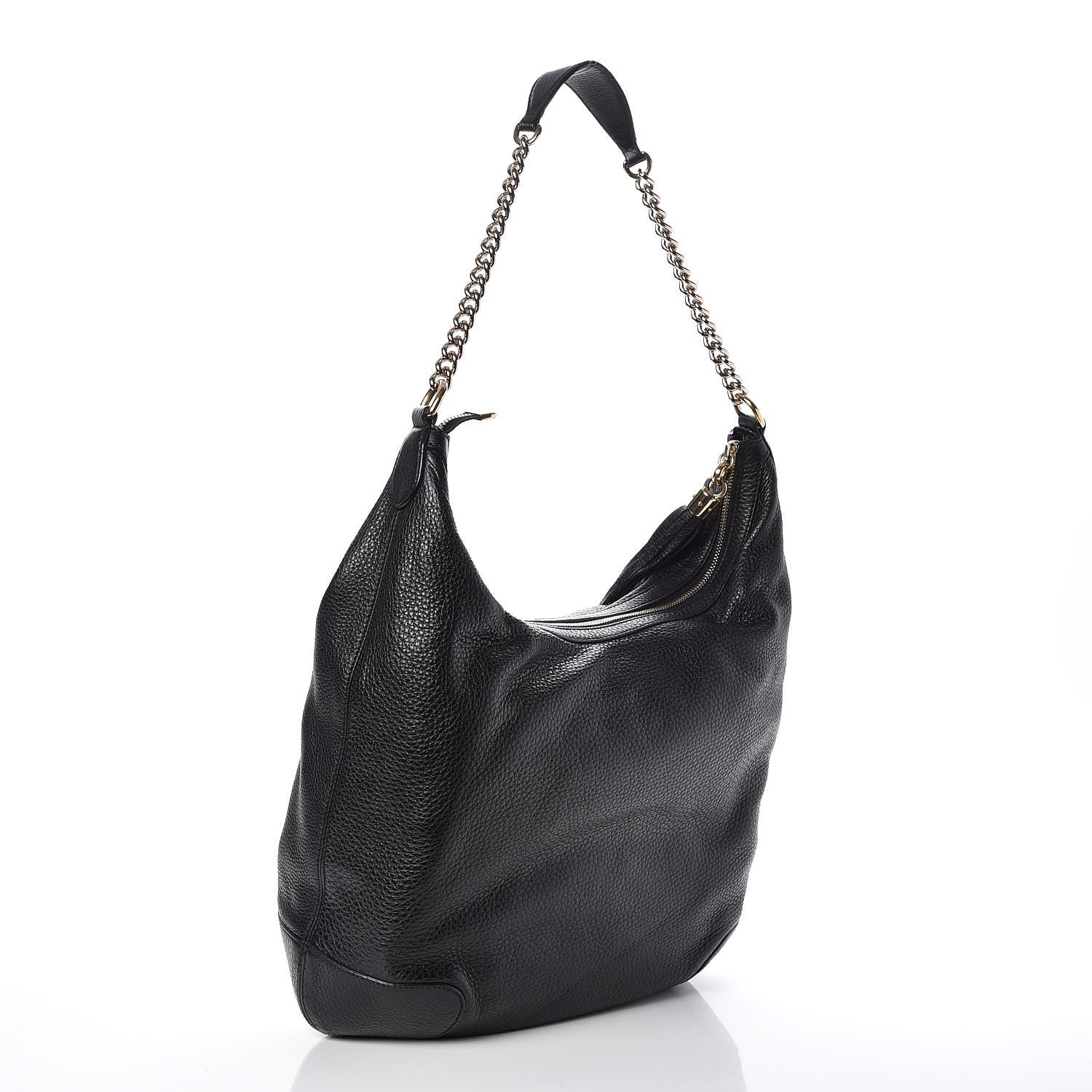 Gucci Pebbled Calfskin Medium Soho Chain Hobo Black 3 of 7