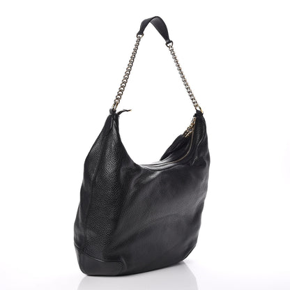 Gucci Pebbled Calfskin Medium Soho Chain Hobo Black 3 of 7