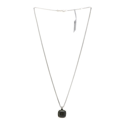 David Yurman Sterling Silver Diamond Green Orchid 14mm Chatelaine Pendant Necklace 3 of 4