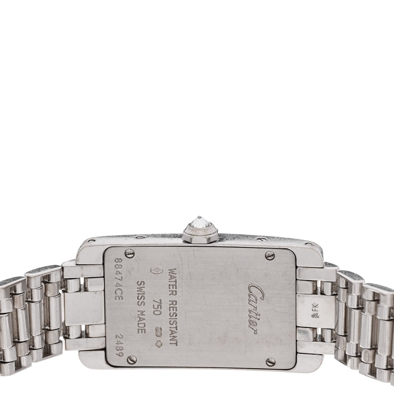 Cartier 18K White Gold Diamond Bezel 19mm Tank Americaine Quartz Watch 4 of 4