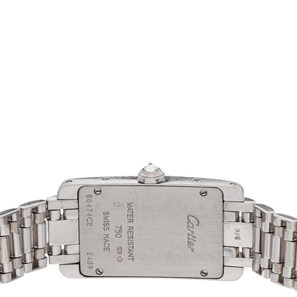 Cartier 18K White Gold Diamond Bezel 19mm Tank Americaine Quartz Watch 4 of 4