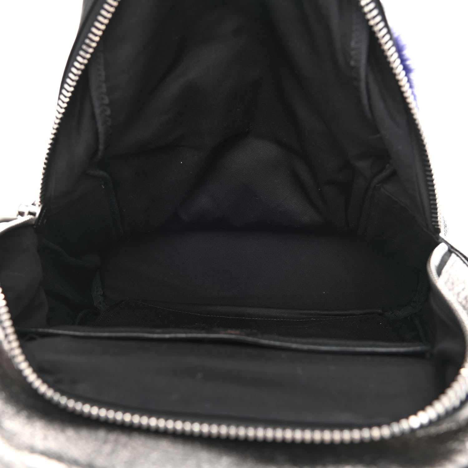 MCM Metallic Visetos Medium Fox Fur Insignia Side Stud Stark Backpack Silver Black 5 of 11