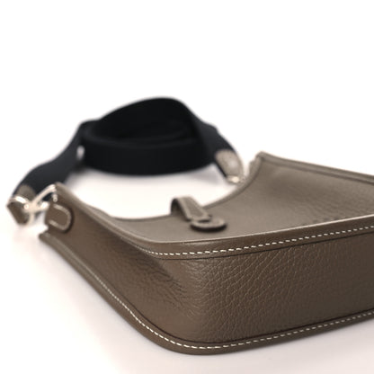 Hermes Taurillon Clemence Amazone Evelyne TPM Etoupe Bleu Indigo 8 of 10