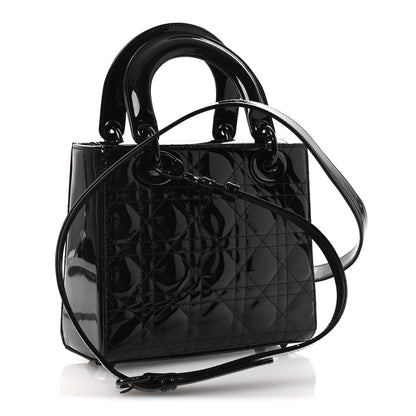 Christian Dior Ultraglossy Patent Cannage Small Lady Dior Black 3 of 13