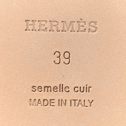 Hermes Box Calfskin Oran Sandals 39 Gold 6 of 8