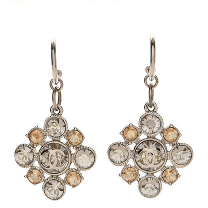 Chanel Crystal CC Dangle Earrings Silver 1 of 4