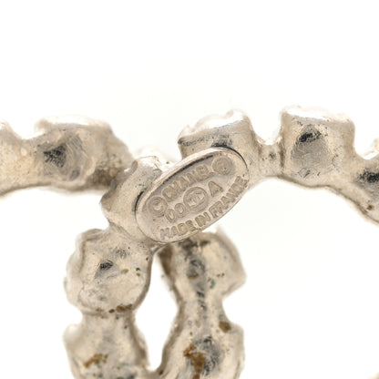 Chanel Crystal Large CC Earrings Silver 4 of 4