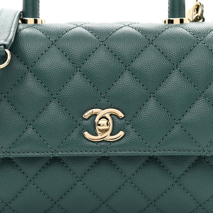 Chanel Caviar Quilted Mini Coco Handle Flap Green 8 of 10