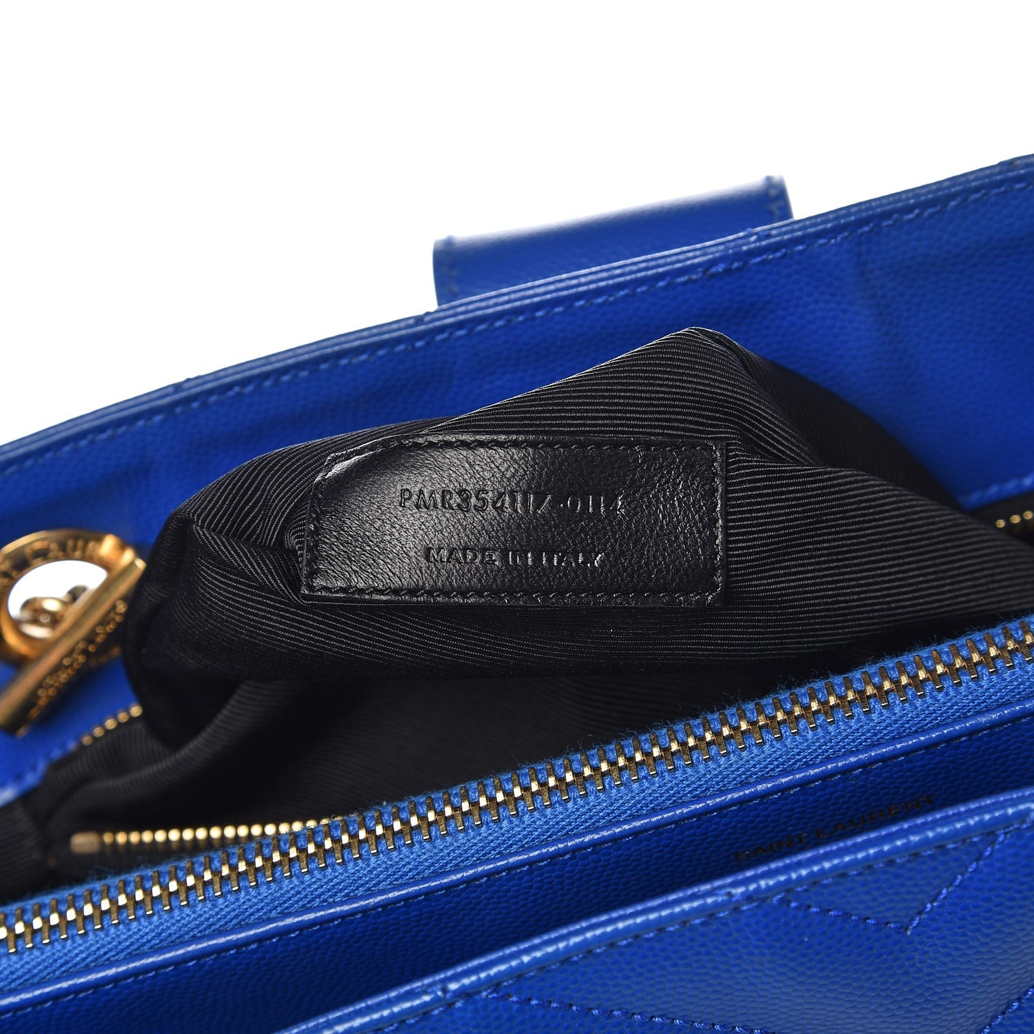 Saint Laurent Grain De Poudre Matelasse Chevron Monogram Shopping Bag Blue Majorelle 7 of 12