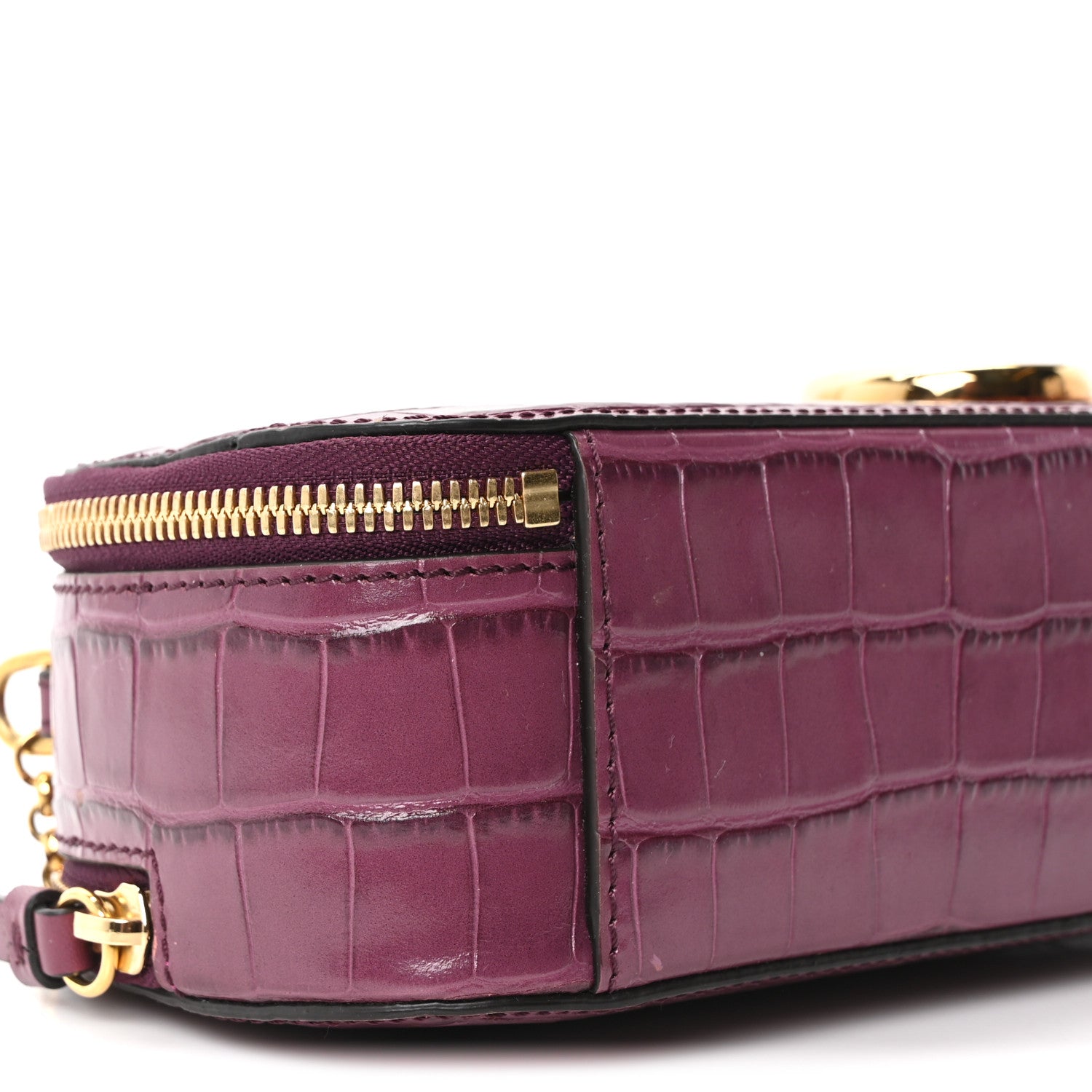 Chloe Calfskin Crocodile Embossed Mini C Vanity Bag Crushed Violet 9 of 10