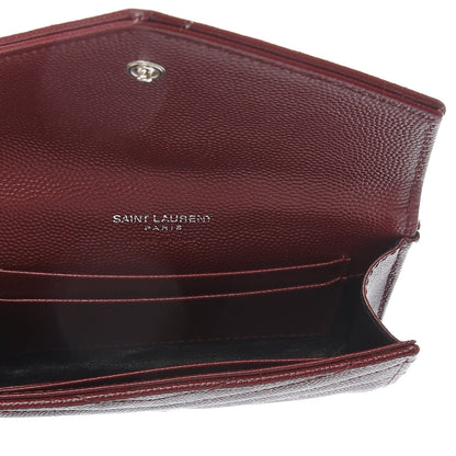 Saint Laurent Grain De Poudre Matelasse Chevron Small Monogram Envelope Wallet Palissandre 5 of 6