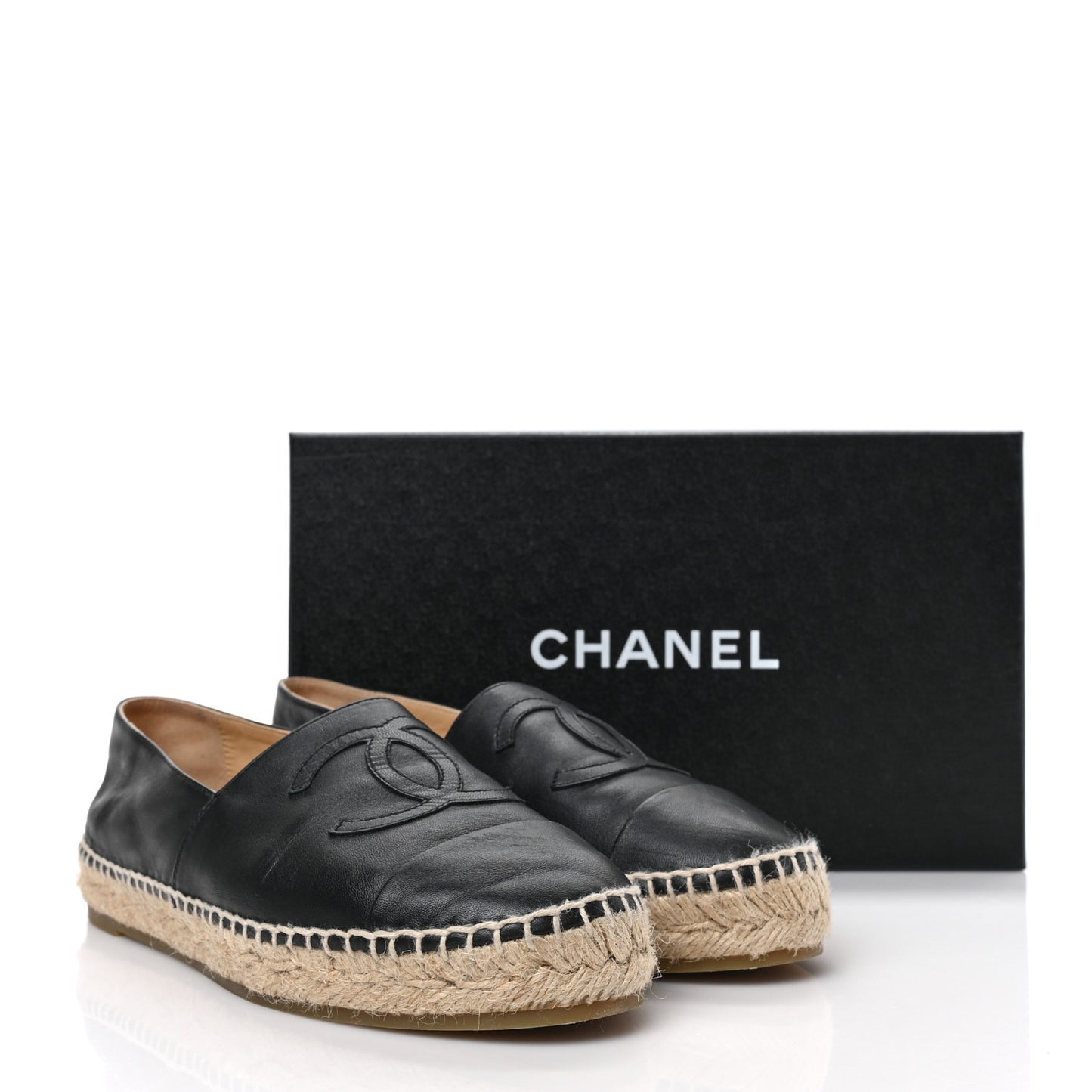 Lambskin CC Espadrilles 38 Black