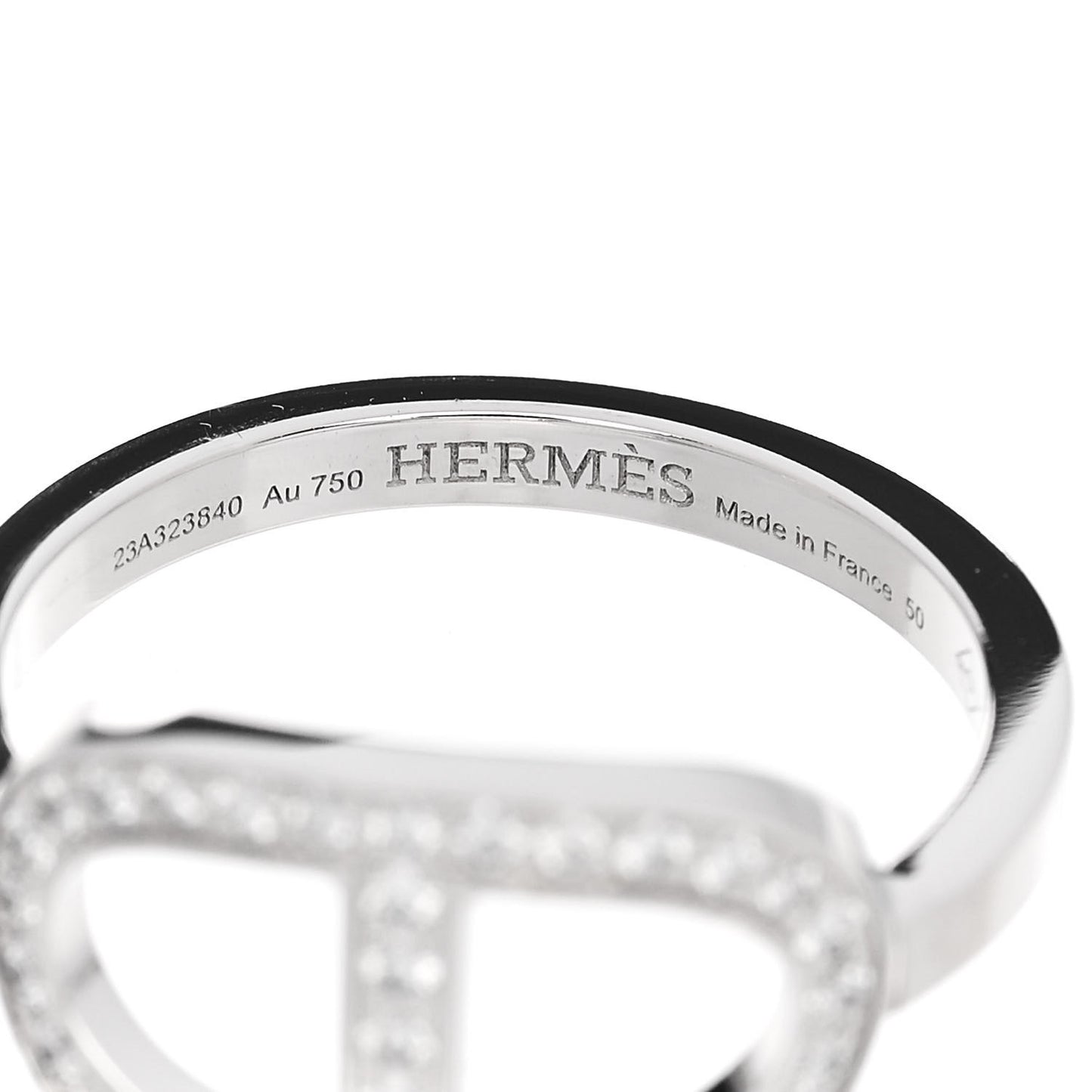 18K White Gold Diamond MM Chaine d'Ancre Contour Ring 50 5.25