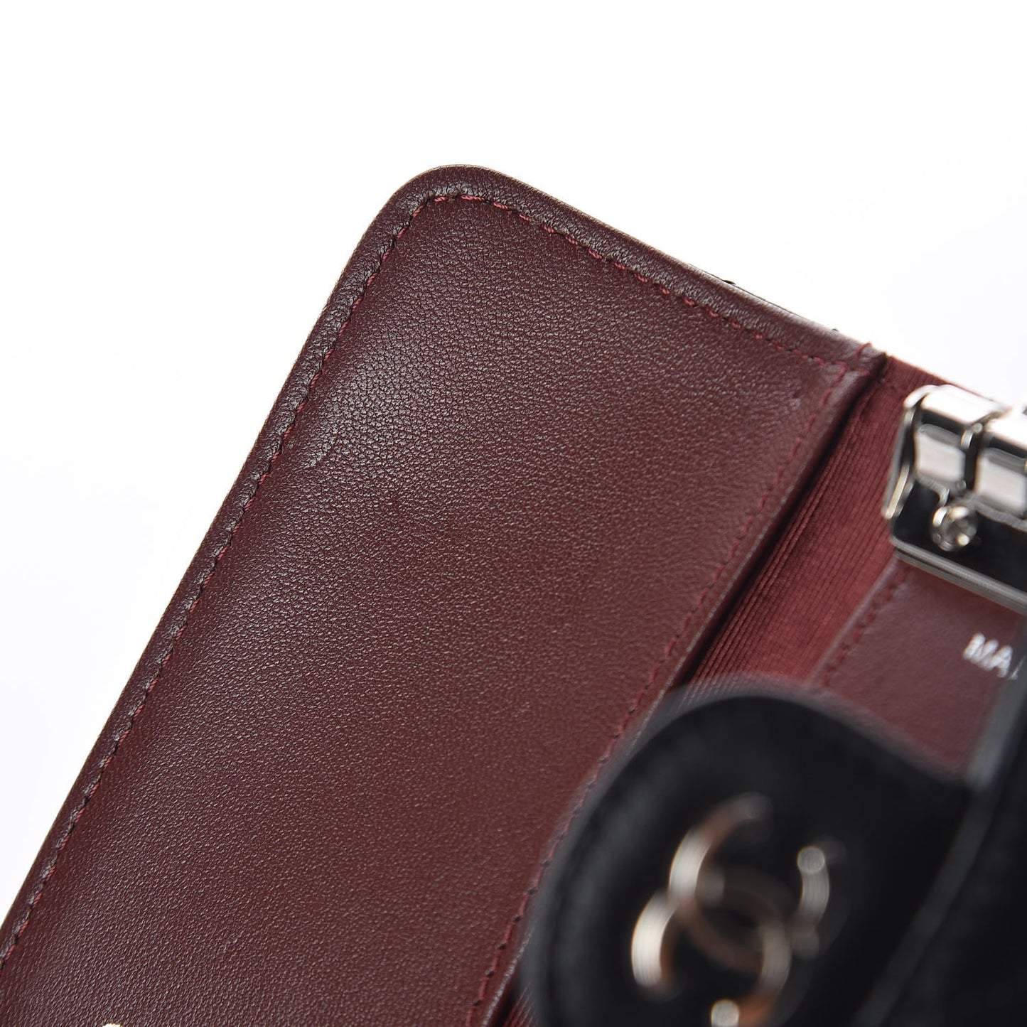 Lambskin Quilted 6 Key Holder Black