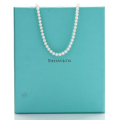 Tiffany Sterling Silver Freshwater Pearl 5-6mm Ziegfeld Necklace 5 of 5