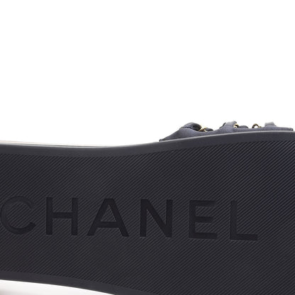 Chanel Nylon Chain Flat Sandals 36 Marine 6 of 10
