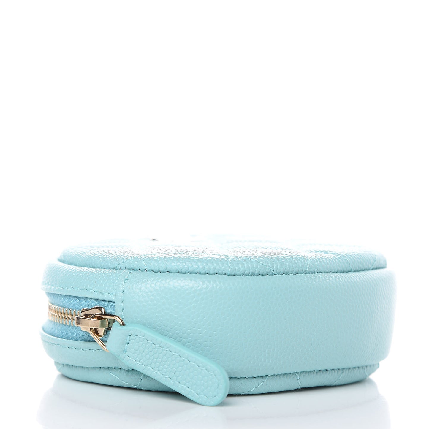 Caviar Quilted Zip Around Classic Coin Purse Light Blue