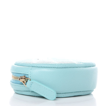 Chanel Caviar Quilted Zip Around Classic Coin Purse Light Blue 5 of 9