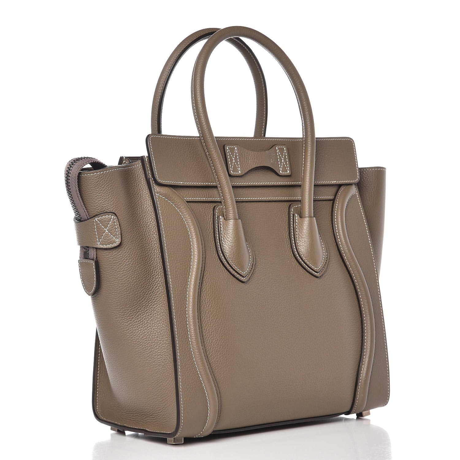 Celine Drummed Calfskin Micro Luggage Souris 15 of 25