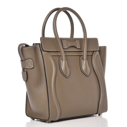 Celine Drummed Calfskin Micro Luggage Souris 15 of 25