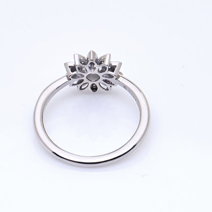 Tiffany Platinum Diamond Enchant Garden Flower Ring 48 4.5 6 of 7