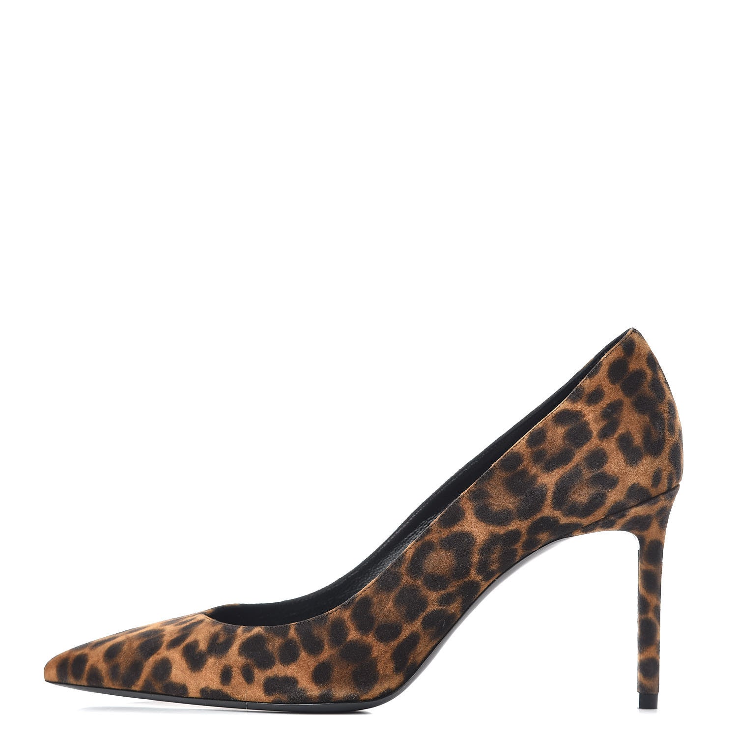 Saint Laurent Suede Leopard Printed Anja Pumps 38.5 Natural Coffee 1 of 9