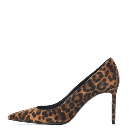 Saint Laurent Suede Leopard Printed Anja Pumps 38.5 Natural Coffee 1 of 9