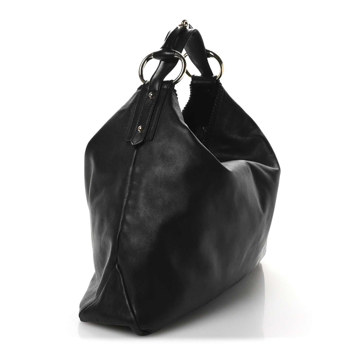 Gucci Calfskin Large Horsebit Chain Hobo Black 3 of 10