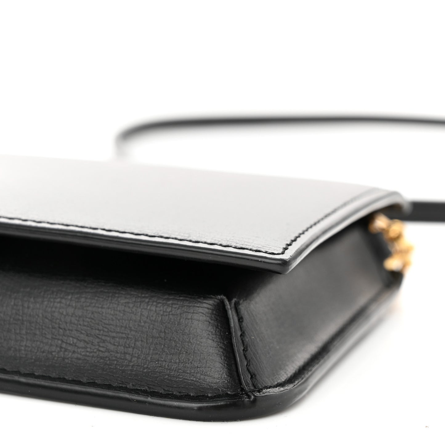 Smooth Calfskin Monogram Phone Holder Crossbody Black