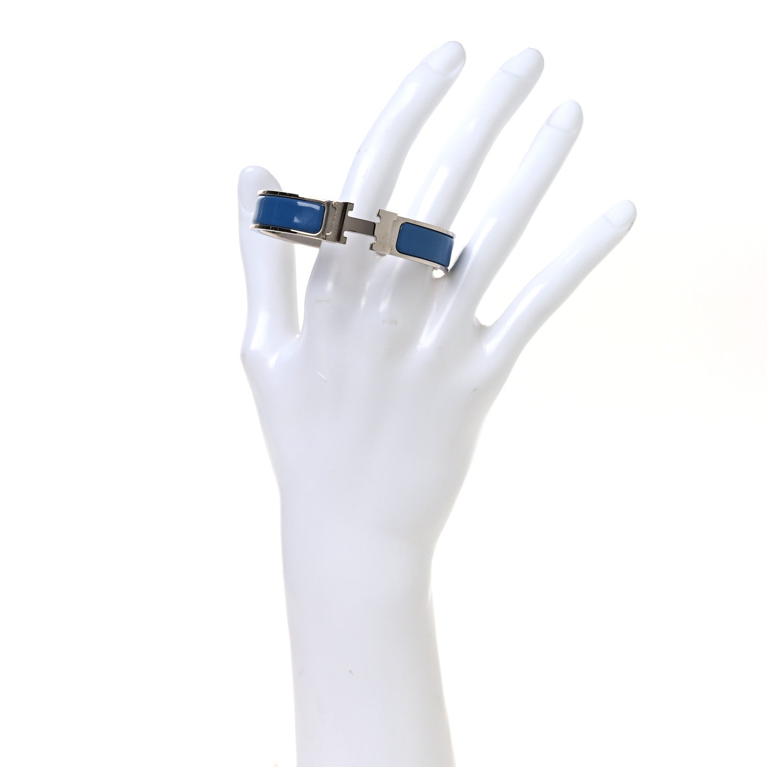 Hermes Enamel Narrow Clic Clac H Bracelet PM Bleu Turquin 2 of 5