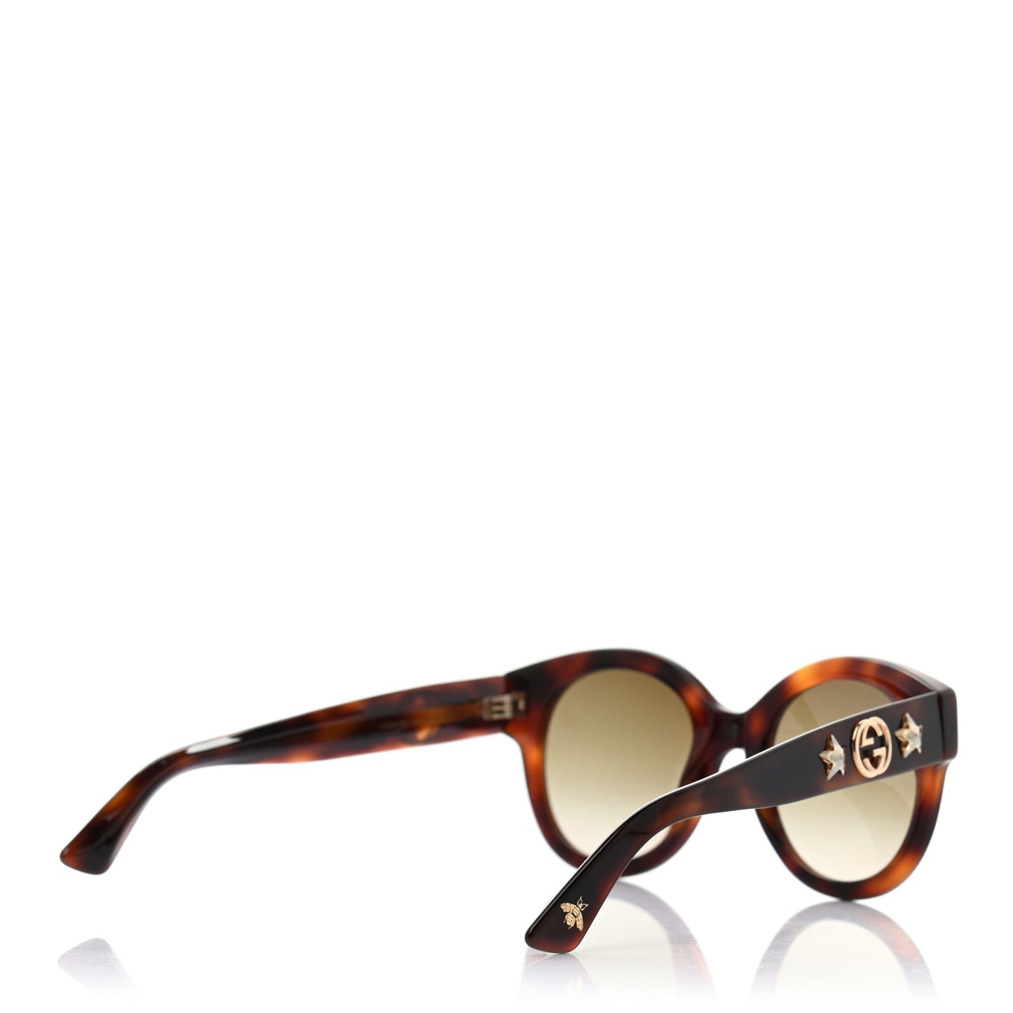 Acetate Round Frame GG Star Sunglasses GG0207S Tortoiseshell