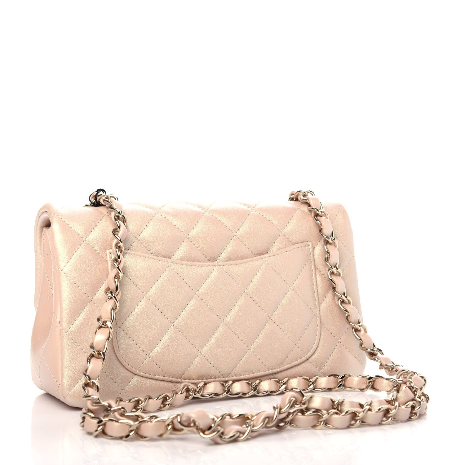 Chanel Iridescent Calfskin Quilted Mini Rectangular Flap Beige 3 of 11