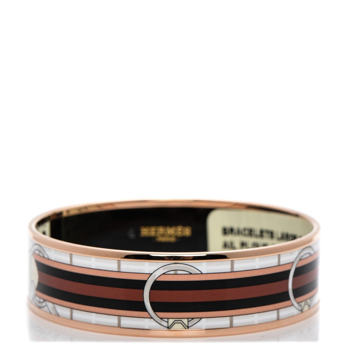 Hermes Enamel Printed Wide Tatersale Bracelet 65 1 of 6
