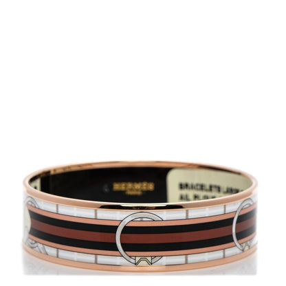 Hermes Enamel Printed Wide Tatersale Bracelet 65 1 of 6