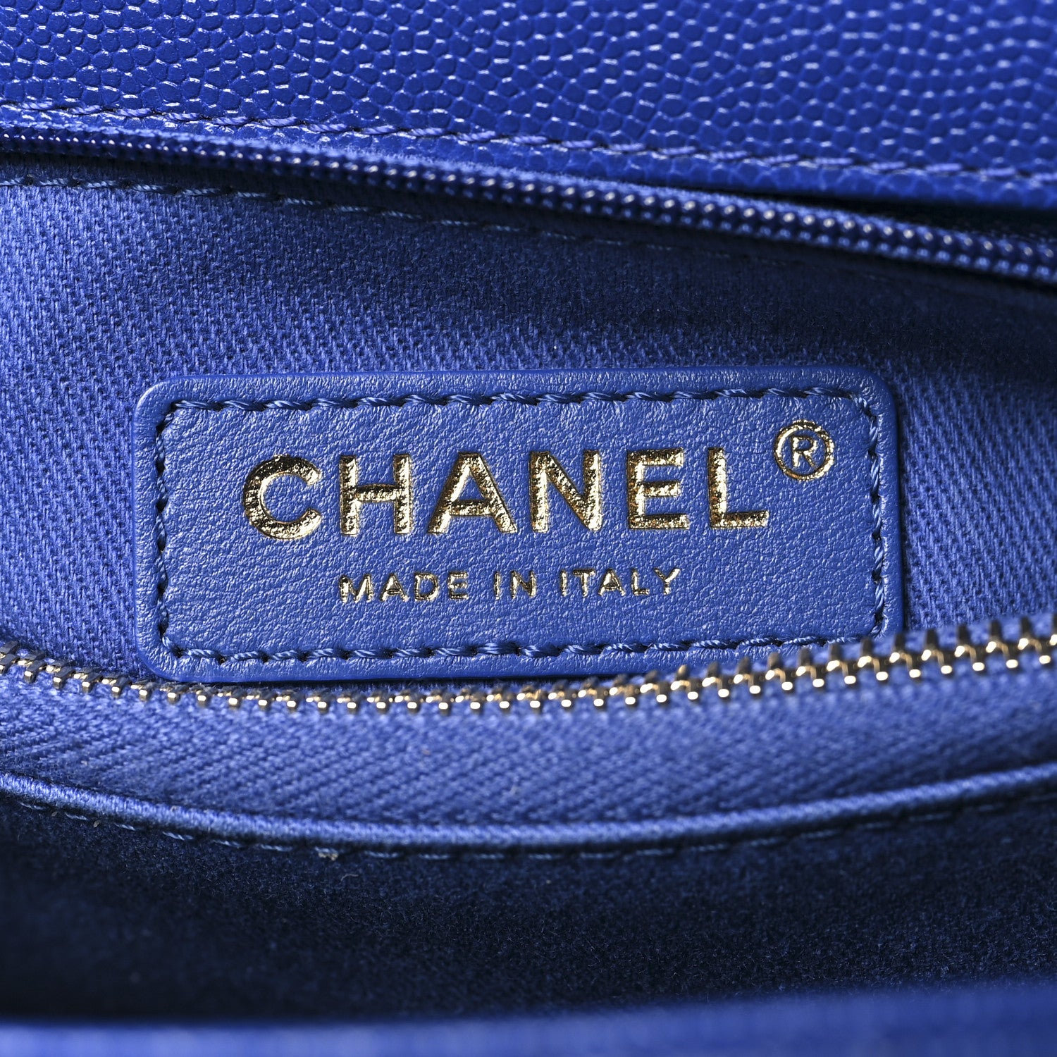 Chanel Caviar Chevron Quilted Small Coco Handle Flap Blue 6 of 10