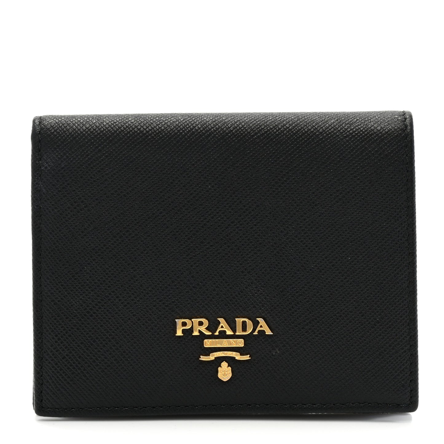 Saffiano Triangle Bi-Fold Wallet Black